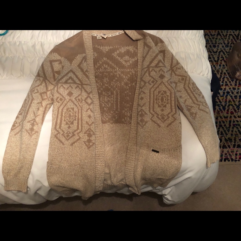 Tribal Beige Sweater Cardigan